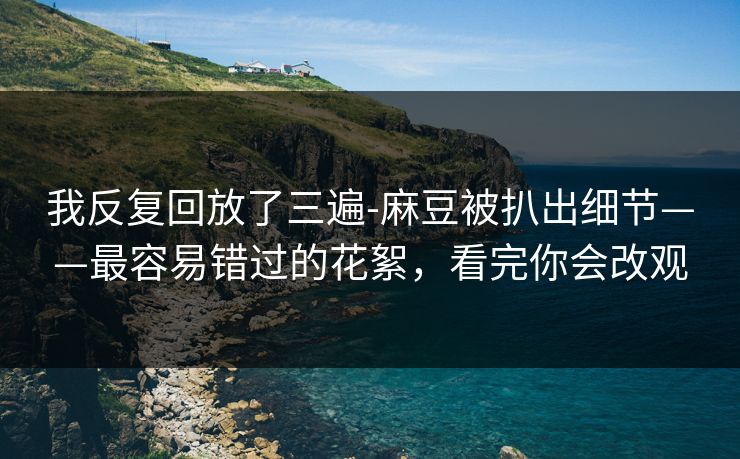我反复回放了三遍-麻豆被扒出细节——最容易错过的花絮,看完你会改观 我反复回放了三遍-麻豆被扒出细节——最容易错过的花絮,看完你会改观