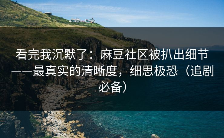 看完我沉默了：麻豆社区被扒出细节——最真实的清晰度，细思极恐（追剧必备）