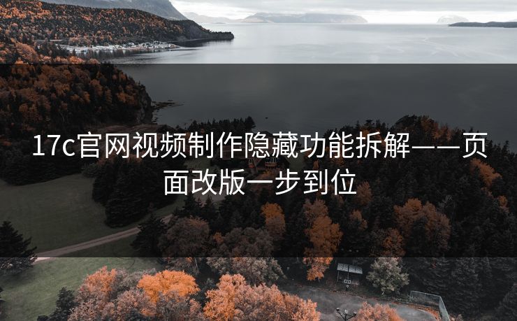 17c官网视频制作隐藏功能拆解——页面改版一步到位